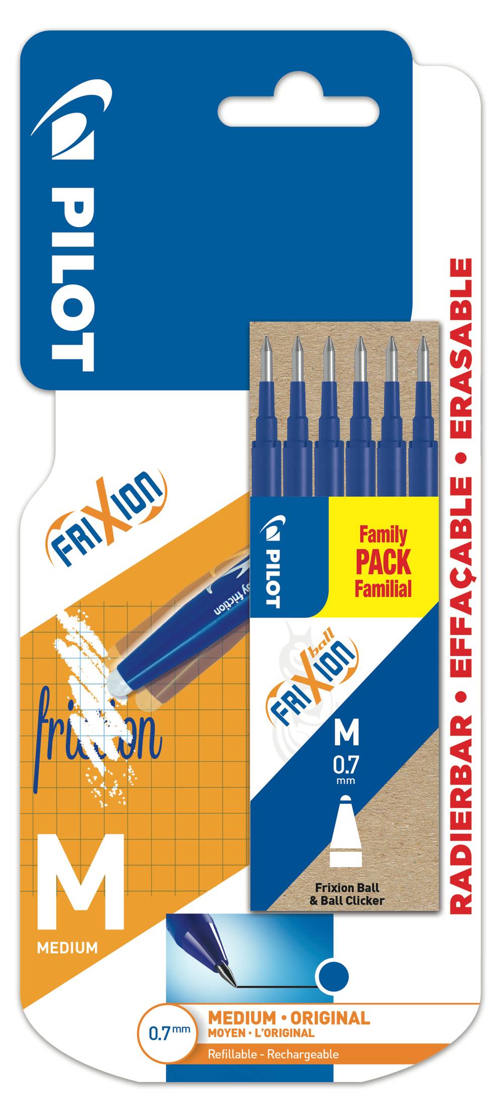 Pilot - Recharge stylo roller effaçable frixion pointe (6 pièces)