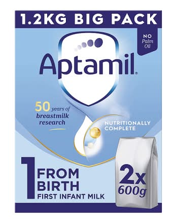 Aptamil Stage 1, Birth First Infant Milk Powder (2 x 600g)