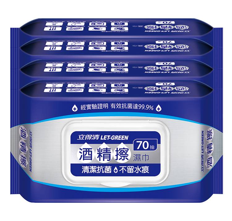 立得清酒精擦70抽*4入/組#734523