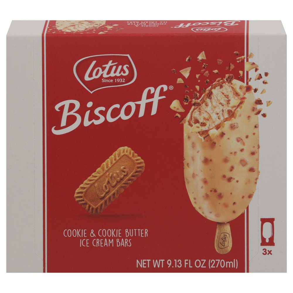 Lotus Biscoff Cookie & Cookie Butter Ice Cream Bars (3 bars)