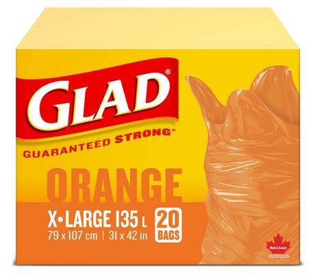 Glad Trash Bags, XL, Orange (20 ct)