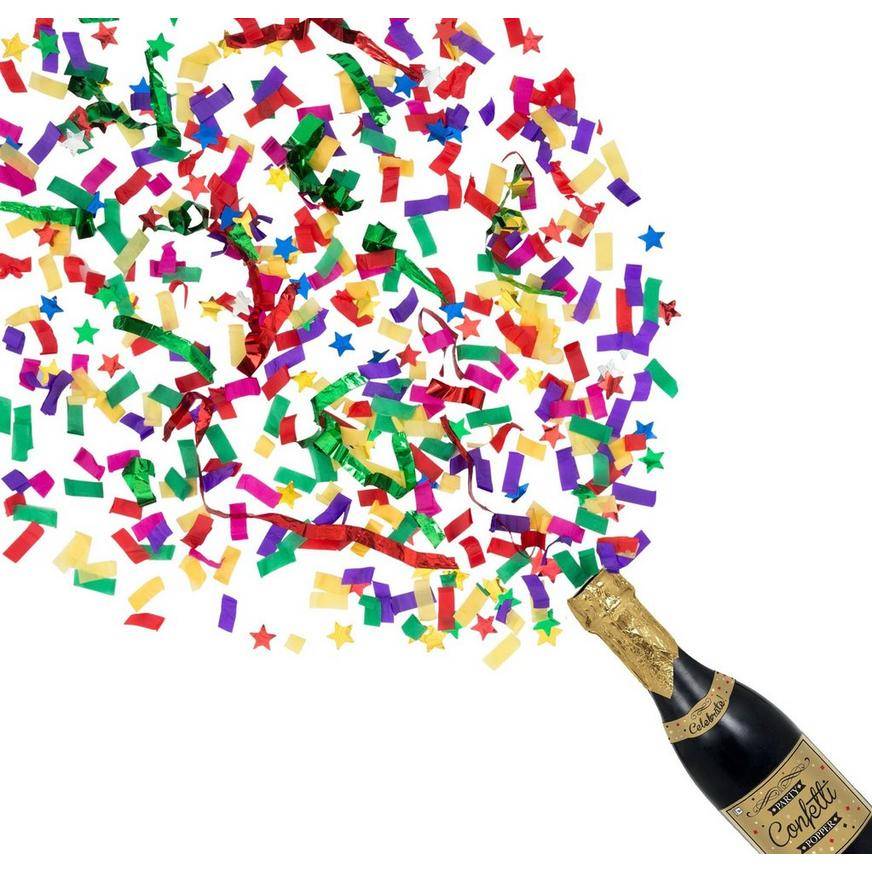 Party City Champagne Bottle Confetti Popper (assorted)