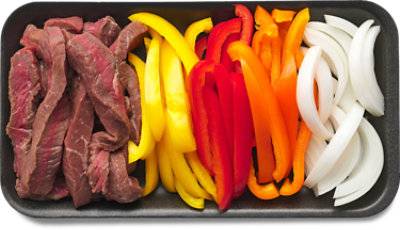 Onions & Peppers Beef Sirloin Strips - Lb