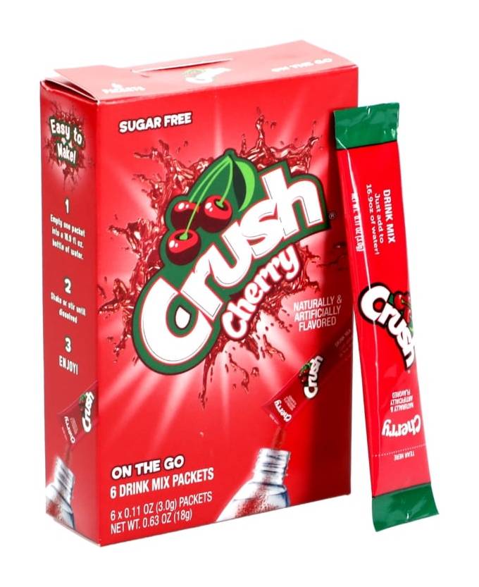 Crush Sugar Free Powder Drink Mix, Cherry (6 x 0.11 oz)