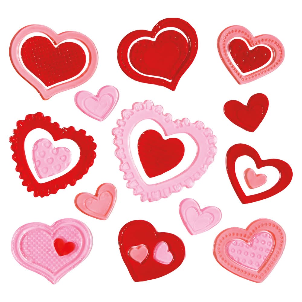 Kirkton House Valentine Gel Clings, Scattered Hearts
