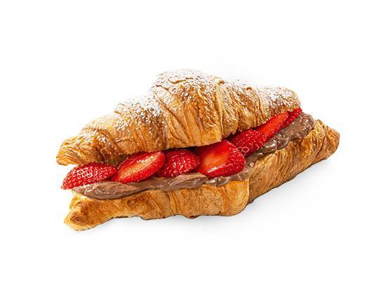 Croissant z Serkiem Czekoladowym i Świeżymi Truskawkami