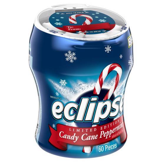 Eclipse Gum, Sugarfree, Candy Cane Peppermint 60 Ea, Non Chocolate Candy
