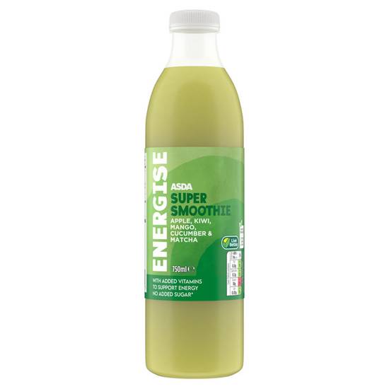 Asda Energise Super Smoothie Apple, Kiwi, Mango, Cucumber & Matcha 750ml