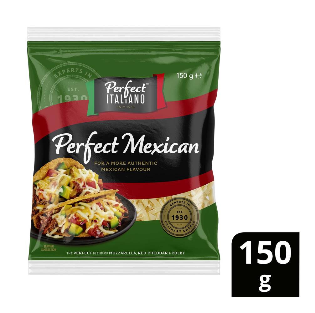 Perfect Italiano Mexican Style Mozzarella, Red Cheddar & Colby Cheese (150g)