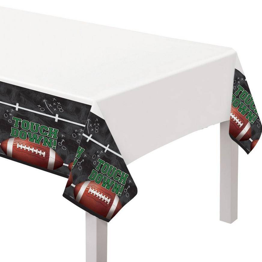Tailgates Touchdowns Plastic Table Covers, 54in x 84in, 3ct