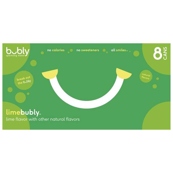 Order Bubly Sparkling Water Cans Lime (12 oz x 8 ct) food online from Rite Aid store, Shawnee on bringmethat.com