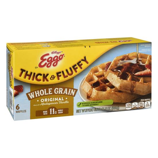 Eggo Original Whole Grain Thick & Fluffy Waffles