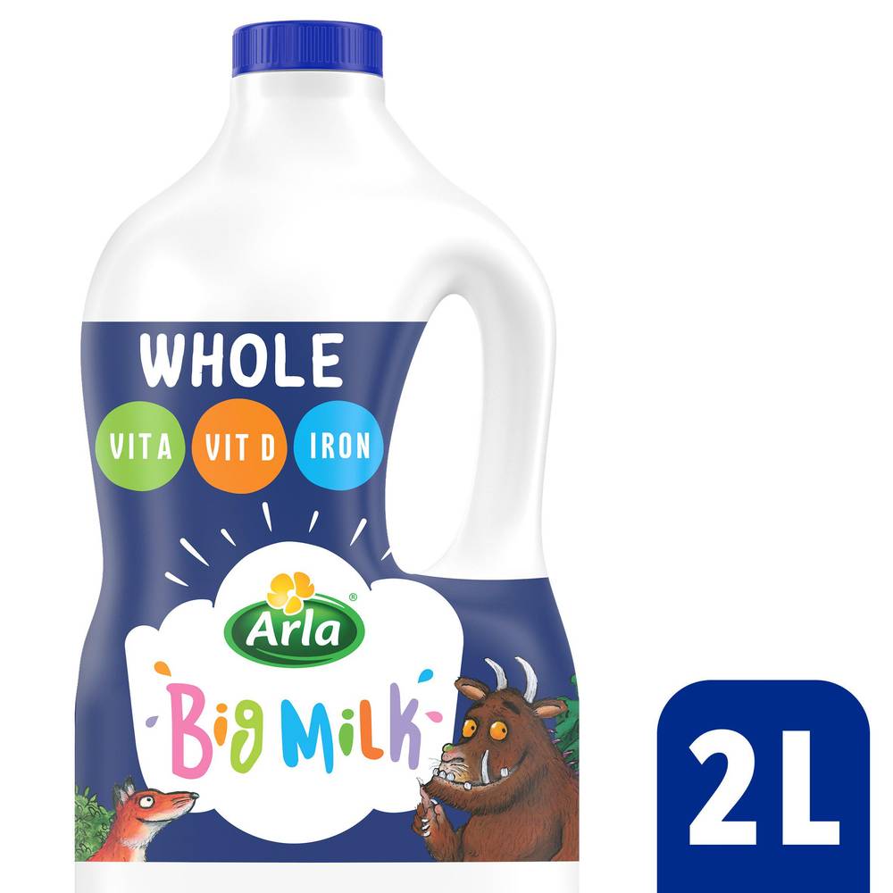 Arla Big Filtered Milk Vitamin Enriched Whole Milk for Kids 1+ 2L