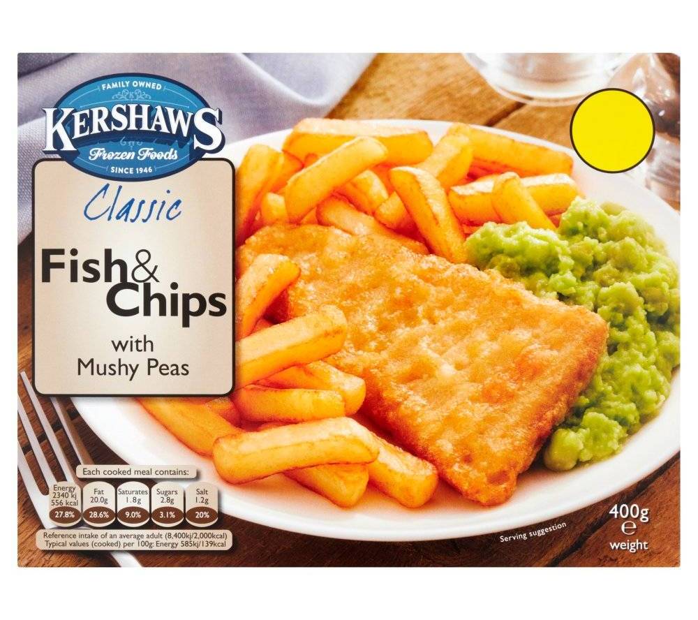Kershaws Classic Fish & Chips with Mushy Peas 400g