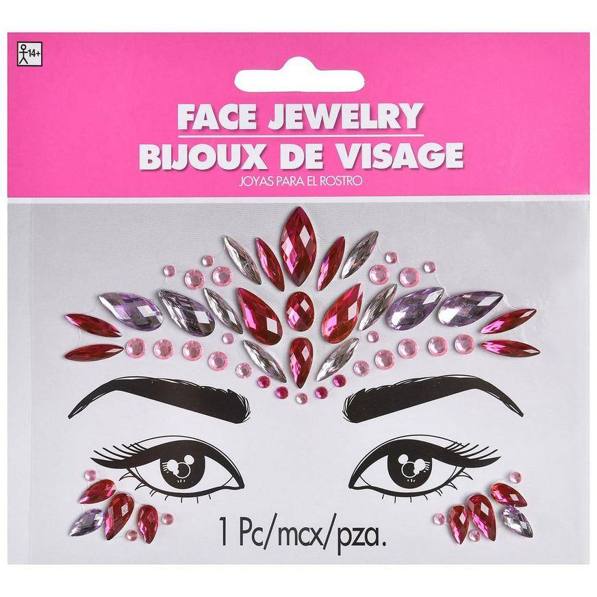 Party City Teardrop Face Gems (female/pink)