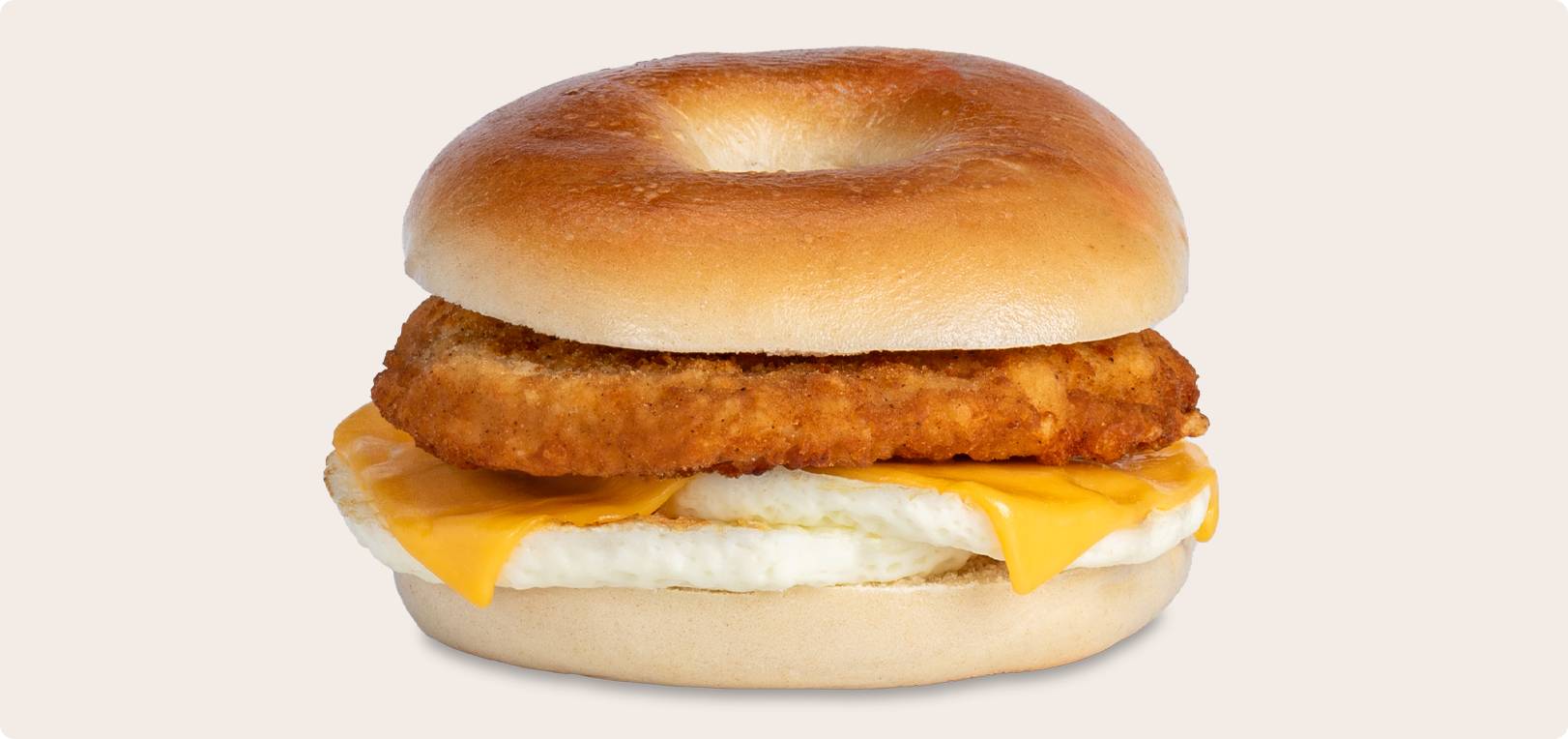 Breaded Chicken, Egg & Cheese on a Bagel