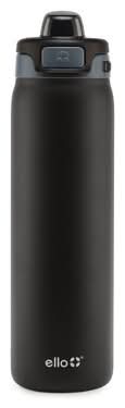 Ello Pop & Fill Stainless Steel Water Bottle 22 oz, Tonal Black