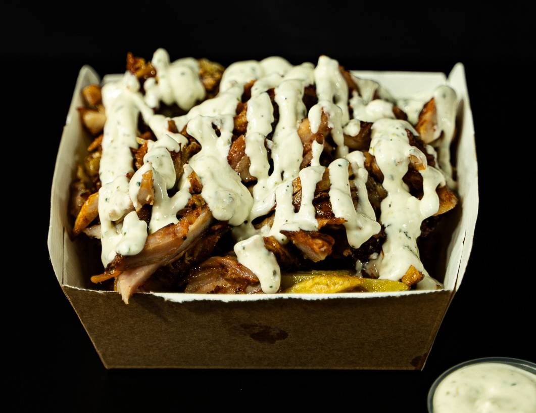 Frites Maison Viande Kebab Sauce Blanche