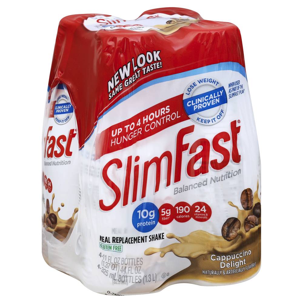 SlimFast Meal Replacement Shake Cappuccino Delight (4 x 11.5 oz)