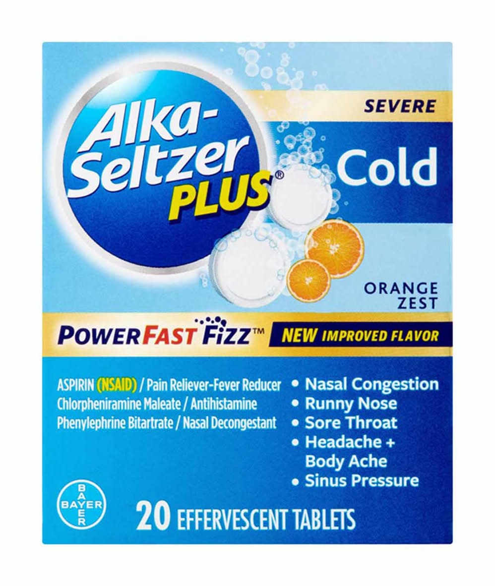 Alka-Seltzer Orange Zest Power Fast Fizz Effervescent Tablets (2.9 oz, 20 ct)