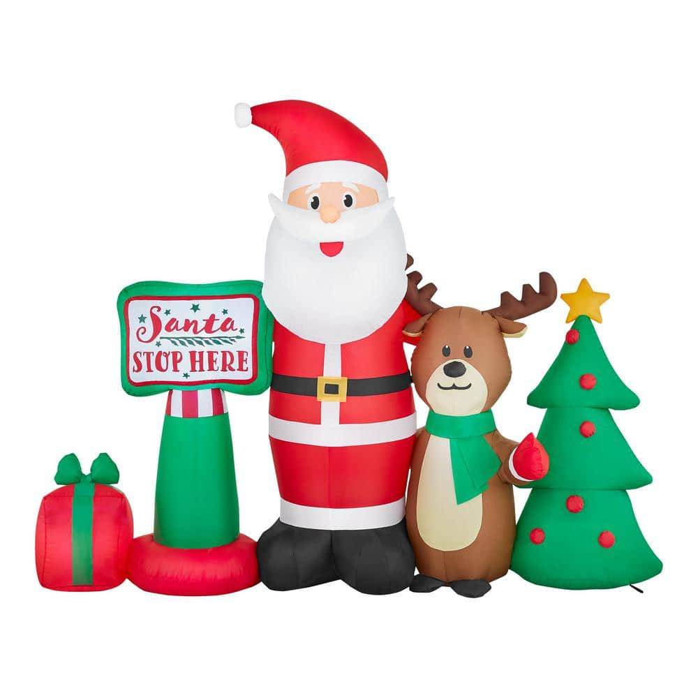 Home Accents Holiday 6.5 Ft. Led Santa Scene Christmas Airblown® Inflatable