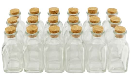 Gartner Studios Favor Jars With Cork Stoppers, Clear (18 ct)