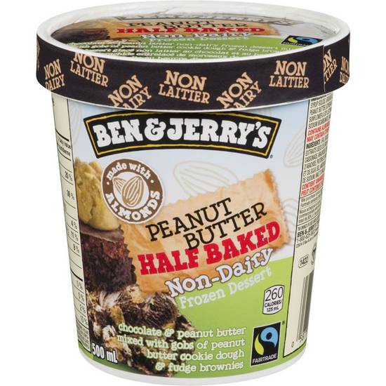 Ben & Jerry's Non-Dairy Frozen Dessert Peanut Butter Half Baked (500 ml)