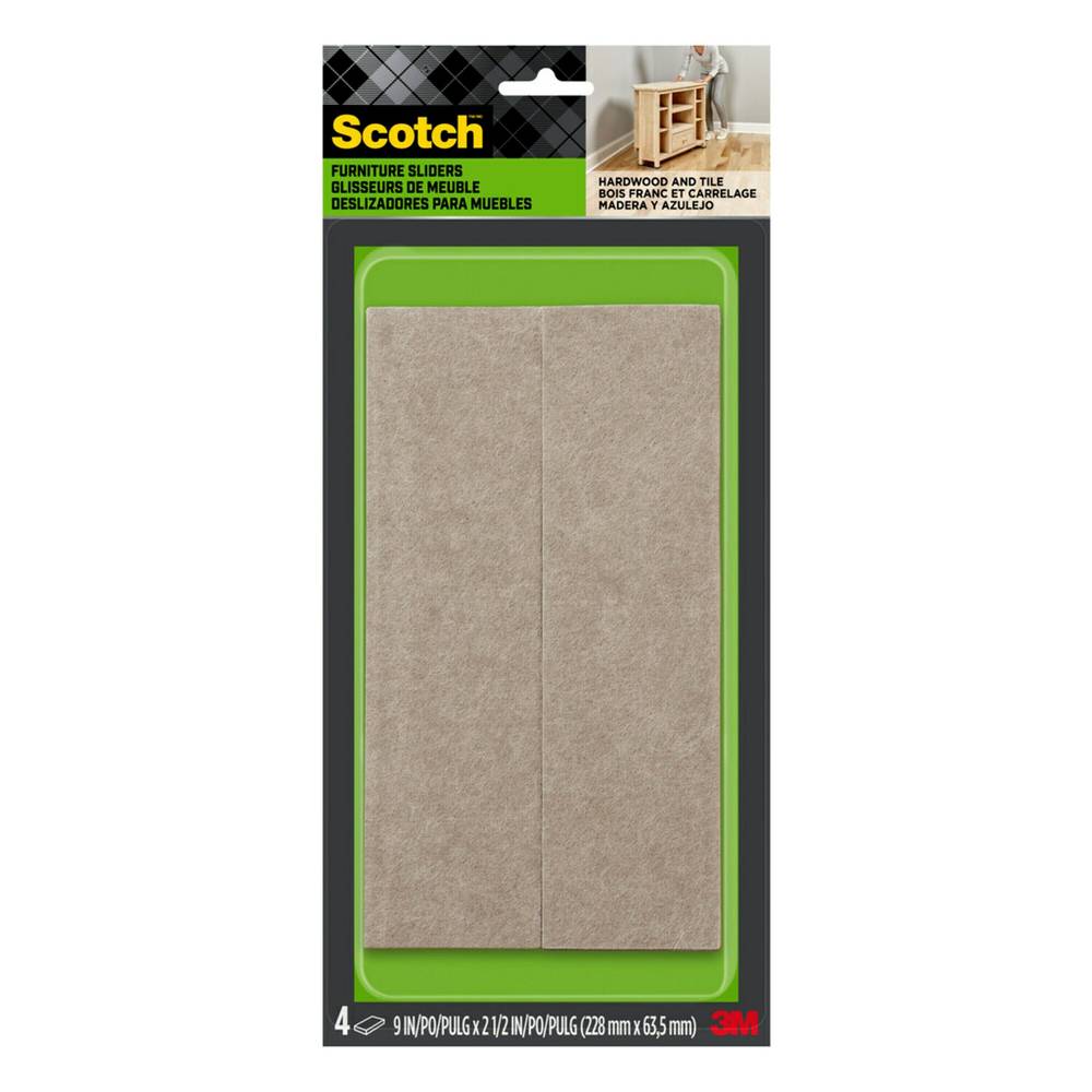 Scotch Felt Pads 4-Pack 9-in Beige Rectangular Felt Furniture Pads | SP664-NA