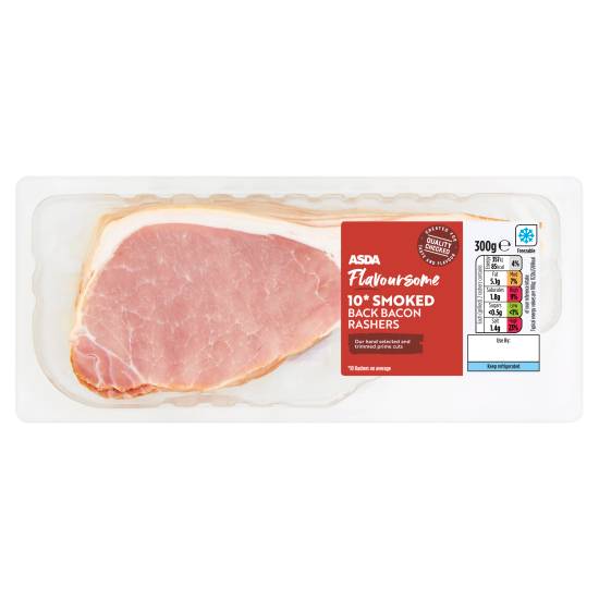 ASDA Flavoursome Smoked Back Bacon Rashers (300g)