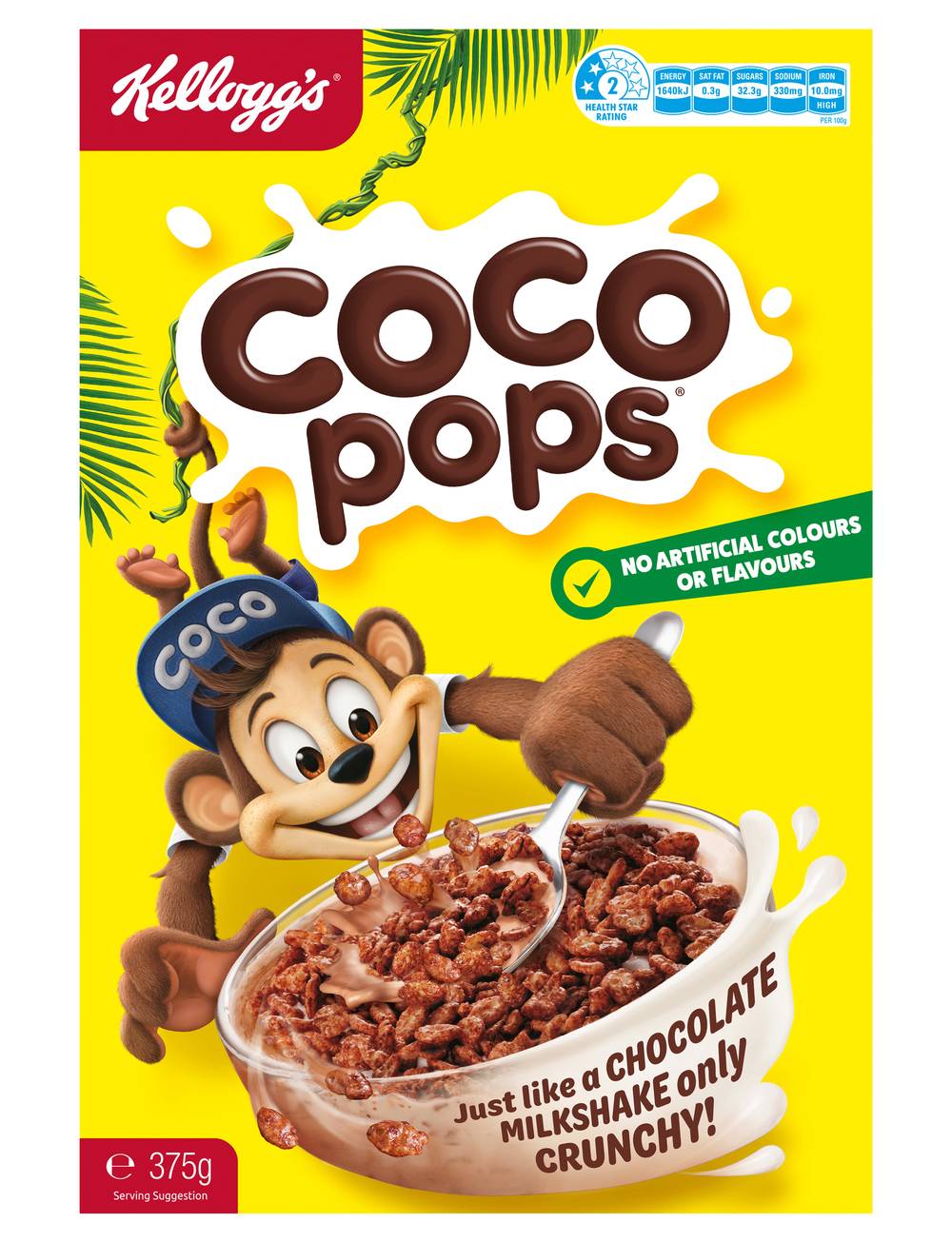 Coco Pops Breakfast Cereal, Chocolate (375g)