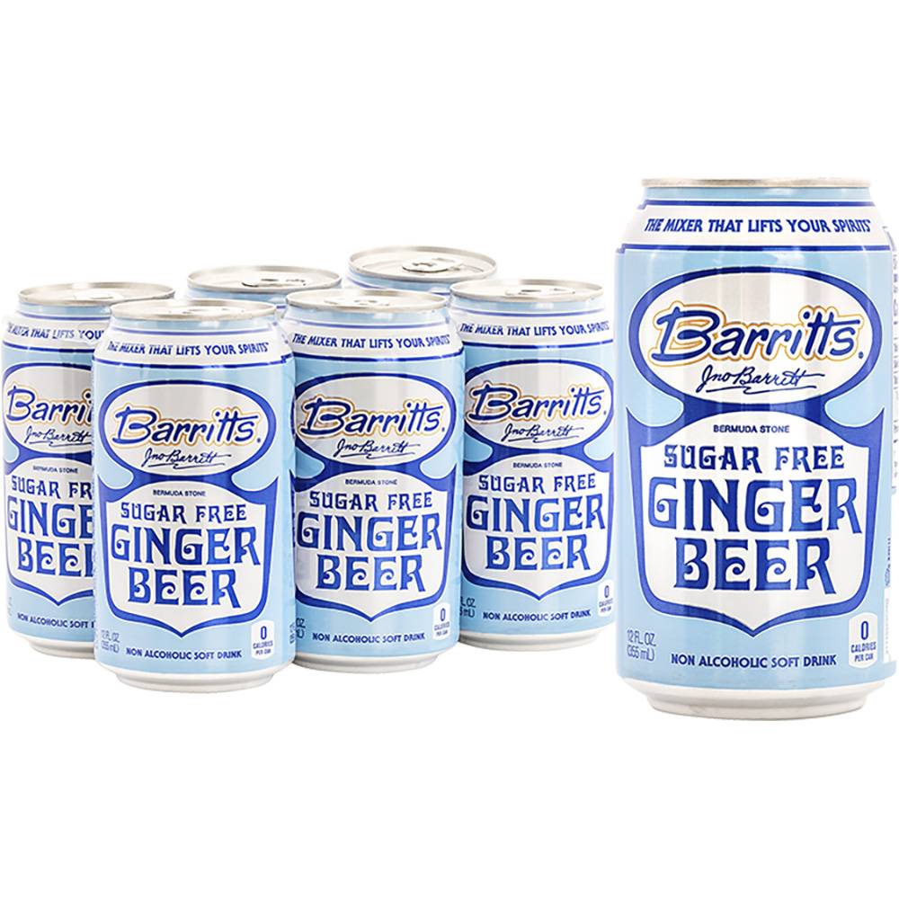 Barritts Non-Alcoholic Diet Ginger Beer (6 x 12 fl oz)