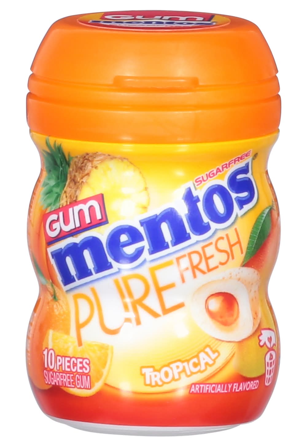Mentos Pure Fresh Sugarfree Gum, Tropical (10 ct)