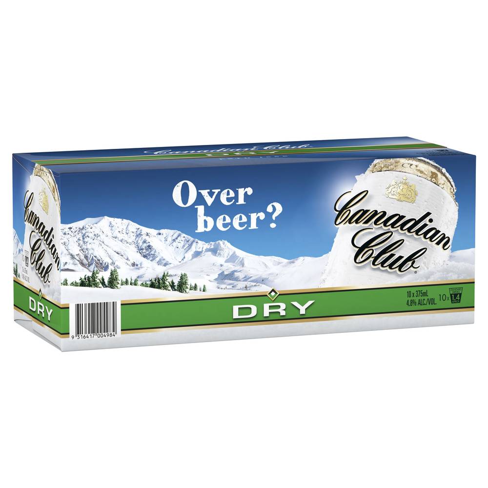 Canadian Club & Dry Can 375mL  X 10 Pack