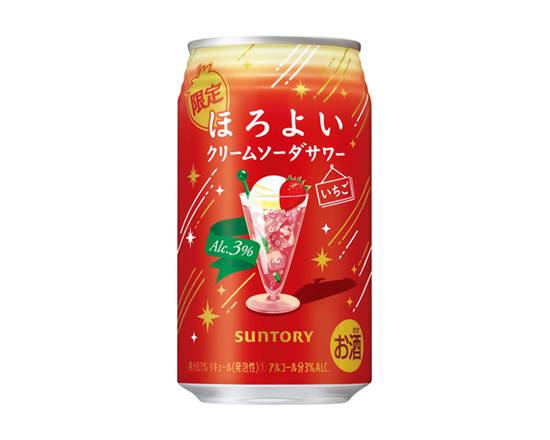 401946：サントリーチューハイ ほろよい クリームソーダサワーいちご 缶 350ML / Suntory Horoyoi Cream Soda Sour Strawberry 350ML Can