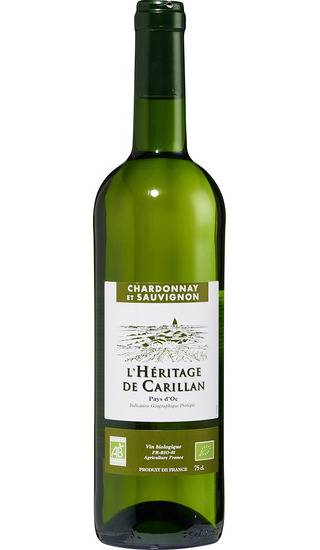 Vin Blanc Languedoc Roussillon I.G.P Pays d'OC L'HERITAGE DE CARILLAN SAUVIGNON CHARDONNAY - la bouteille de 75cL