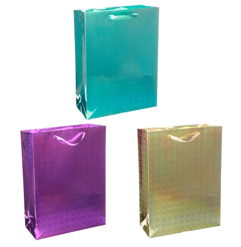 Holographic Gift Bags, XL , Assorted (6 ct)