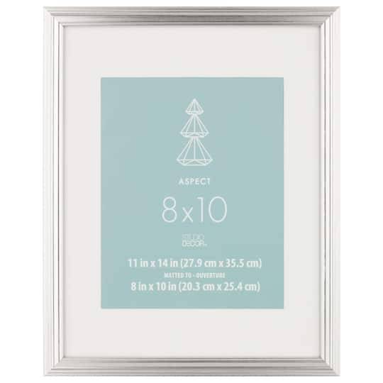 Silver Narrow 8" X 10" With Mat Frame, Aspect By Studio Decor