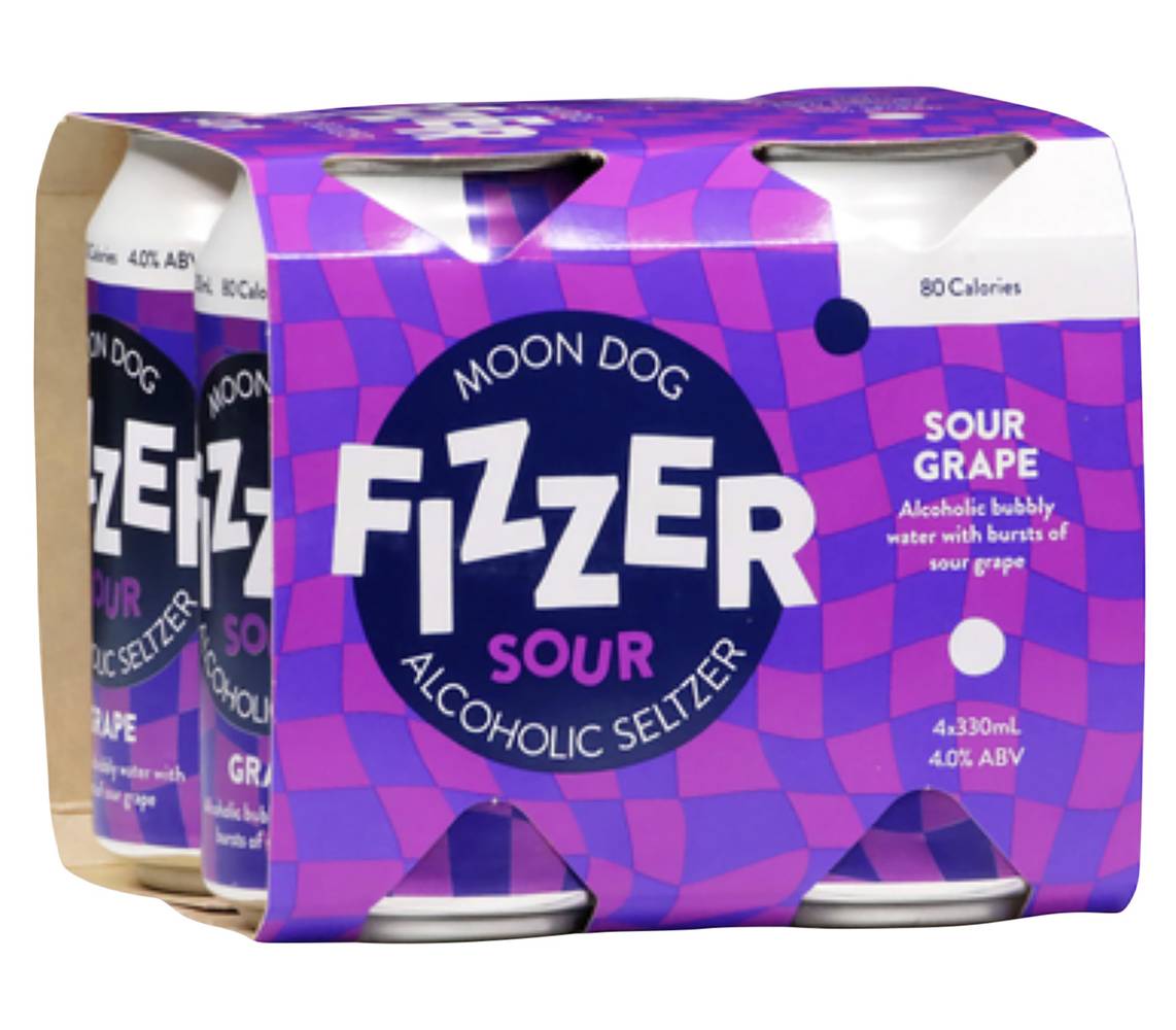 Moon Dog Fizzer Sour Grape Can 330mL x Pack 4