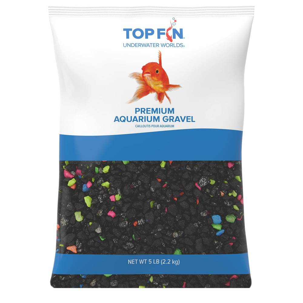 Top Fin Premium Aquarium Gravel, Black-Neon (5 lbs)