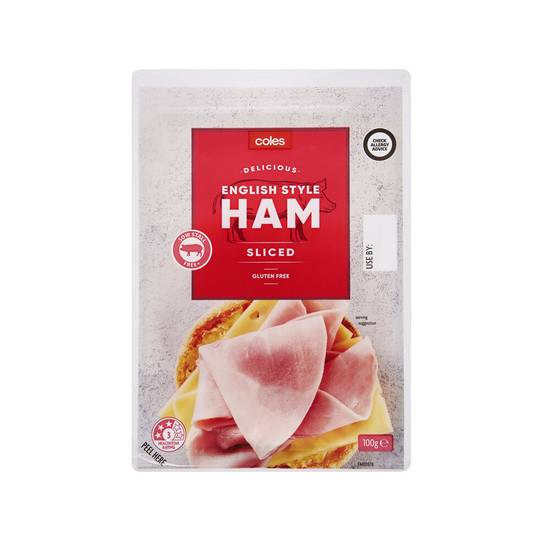Coles English Sliced Ham 100g