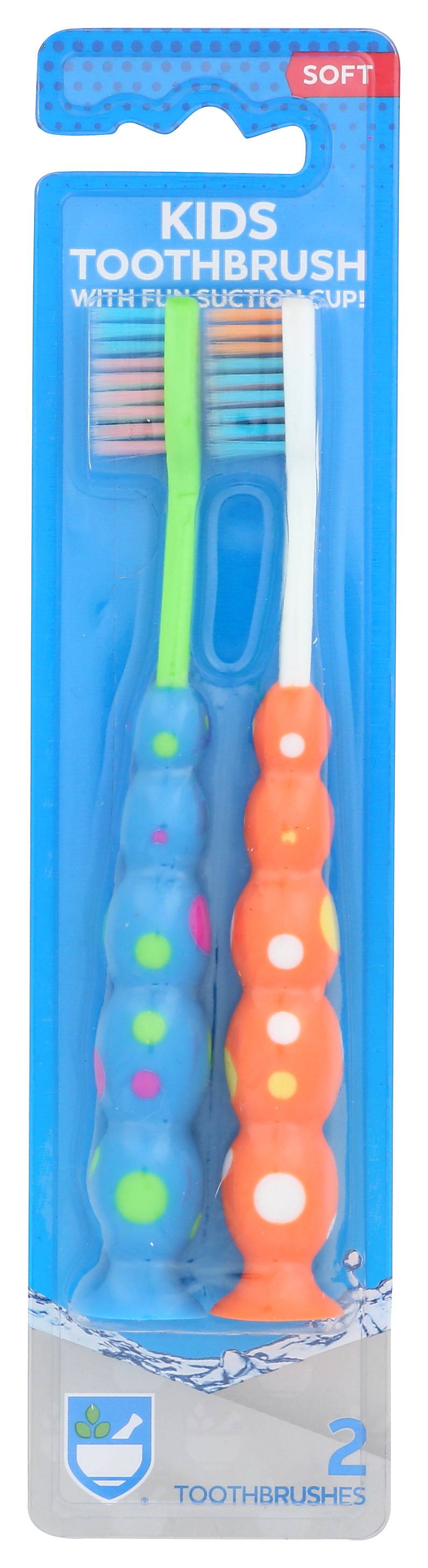 Rite Aid Kids Toothbrush With Fun Suction Cup (2 ct)