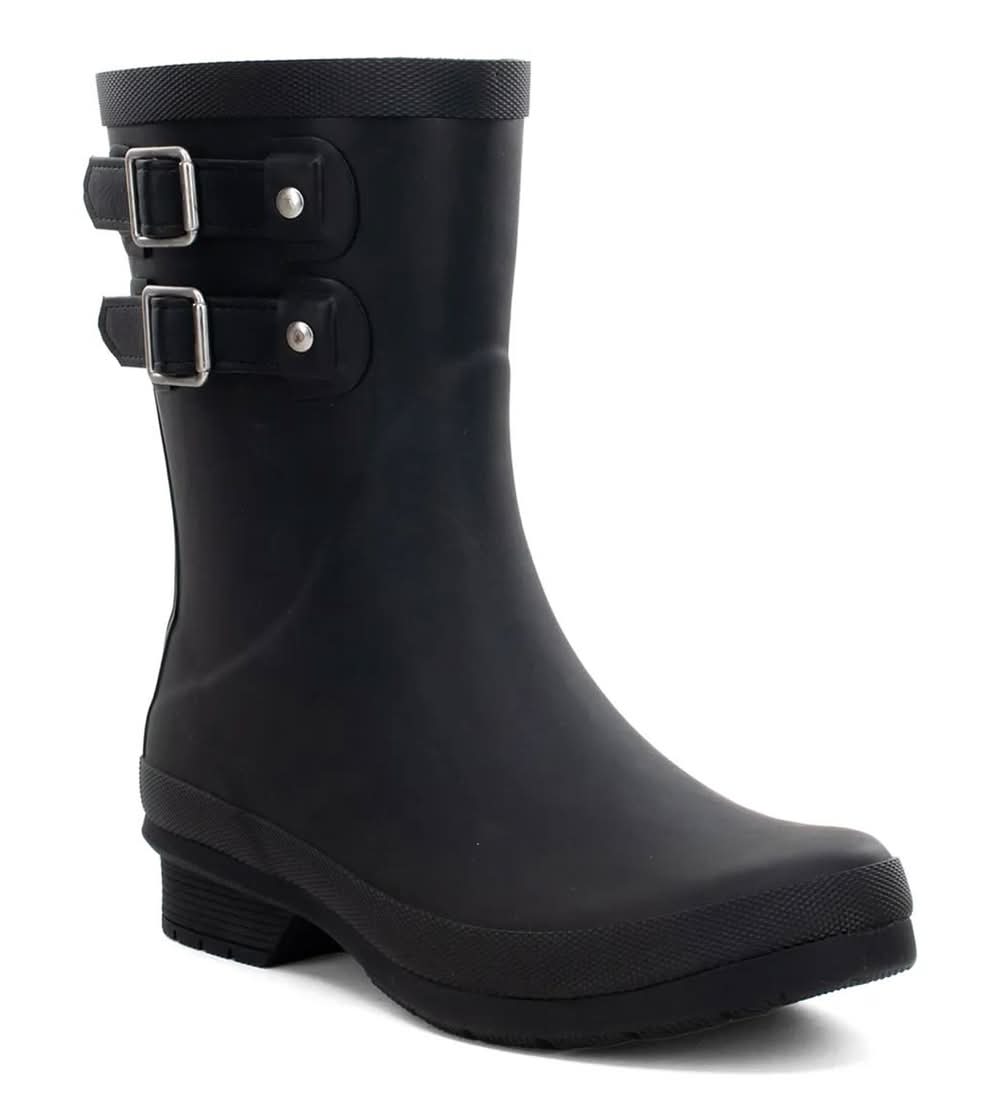 Chooka Everyday Mid Rain Boot (Black Medium Width, Standard Calf - 10)