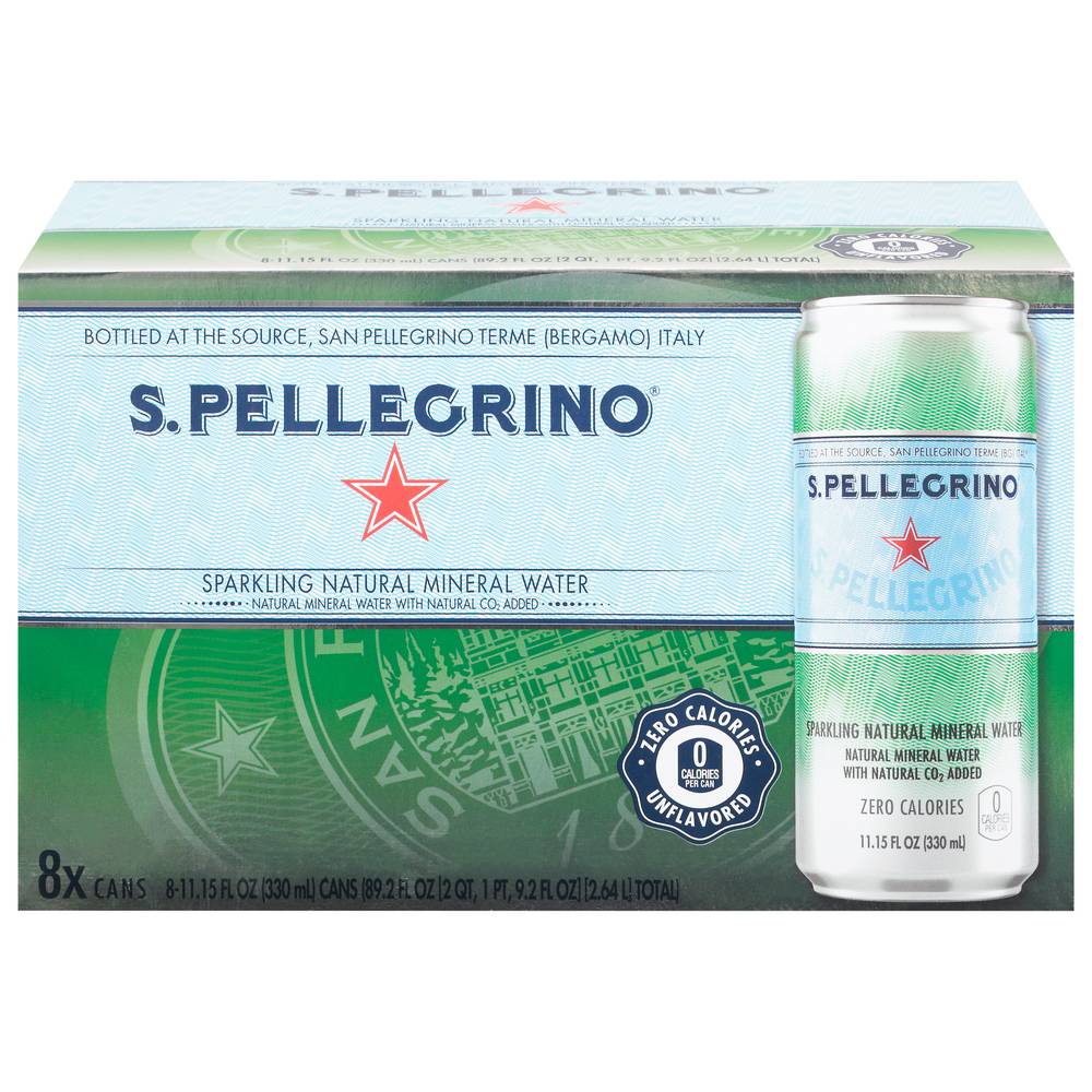 Sanpellegrino Sparkling Natural Mineral Water (8 ct, 11.5 fl oz)