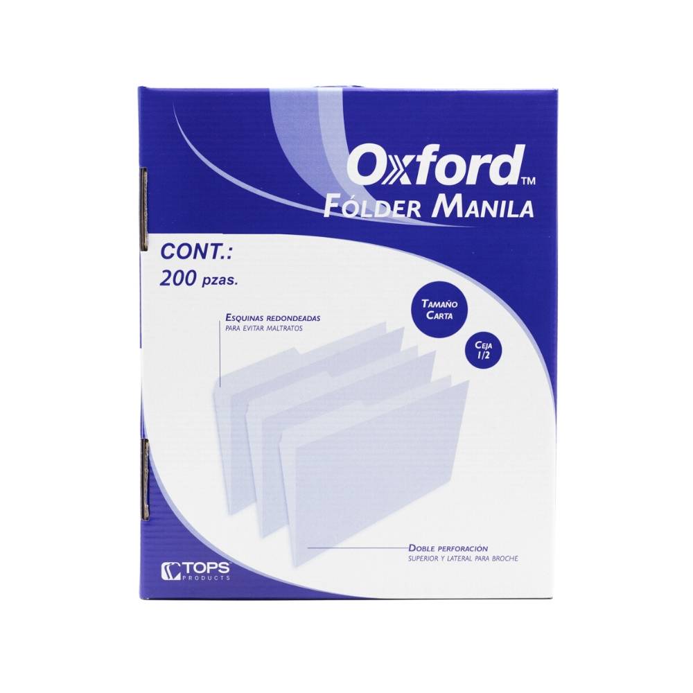 Oxford fólder manila tamaño carta (200 piezas)