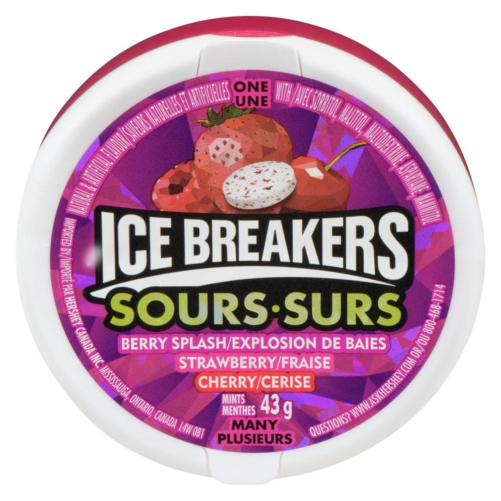 Ice breakers menthes à saveur de baies sures - sours berry flavoured mints (43 g)