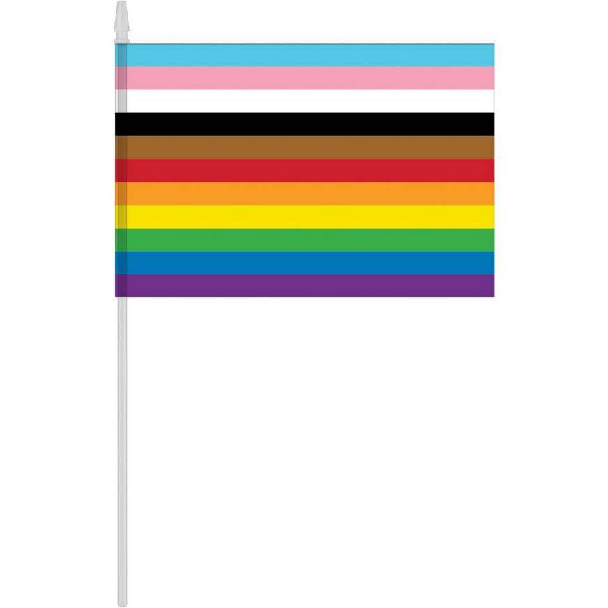 Party City Rainbow Fabric Plastic Flag (9 in x 14.5 in/assorted)