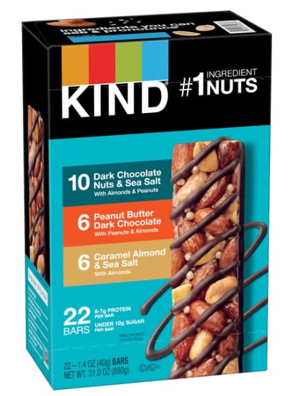 KIND Nut Bar Variety pack, Assorted (31 oz, 22 ct)
