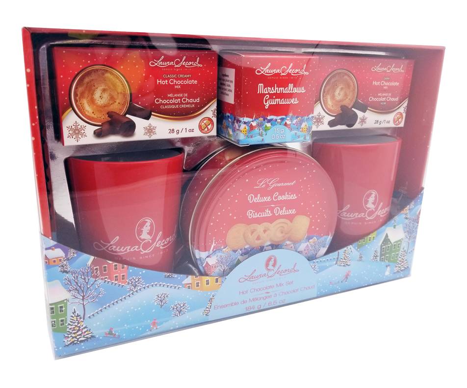 Laura Secord Collection de tasses, choc. chaud et biscuits au beurre