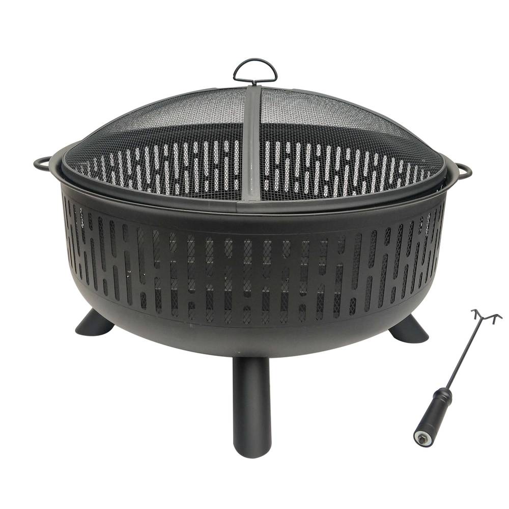 Allen + Roth Steel Wood Burning Fire Pit (black)