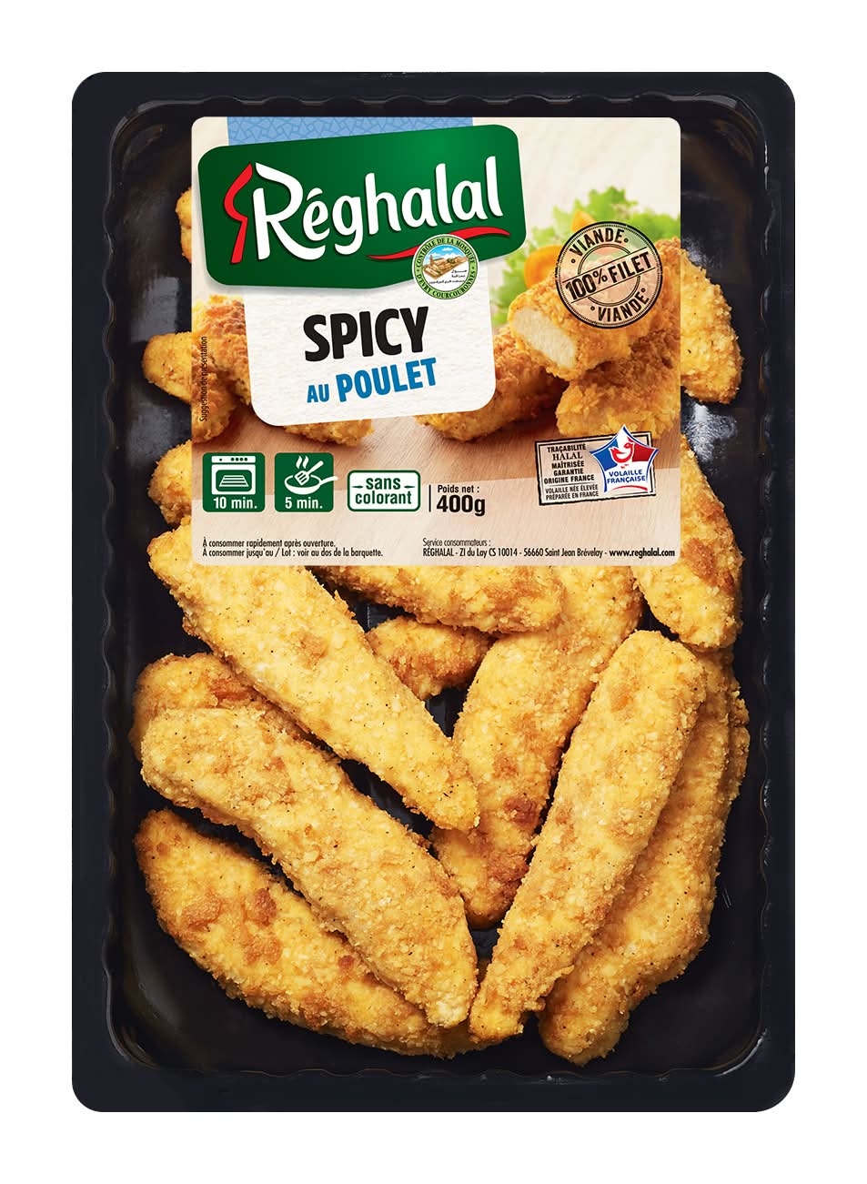 Réghalal - Filets de poulet panés (400g)